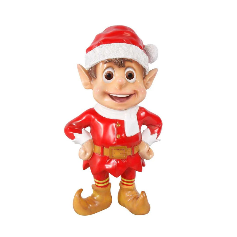 Load image into Gallery viewer, 3' Standing Santa Elf Fiberglass Christmas Decoration