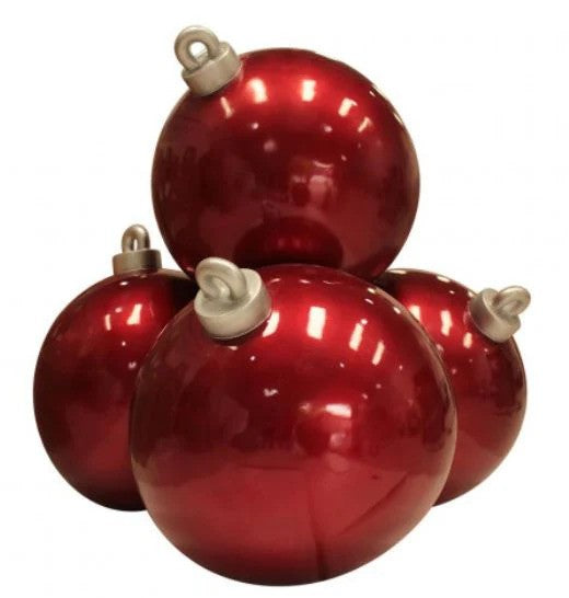 Load image into Gallery viewer, 6' Red Christmas Ornament Ball Stack Fiberglass Christmas Decoration