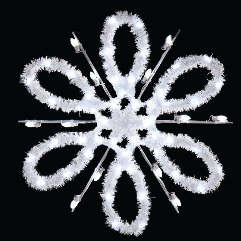 Load image into Gallery viewer, 4 ft. Single Spiral Snowflake Garland Christmas Pole Mounted Decoration
