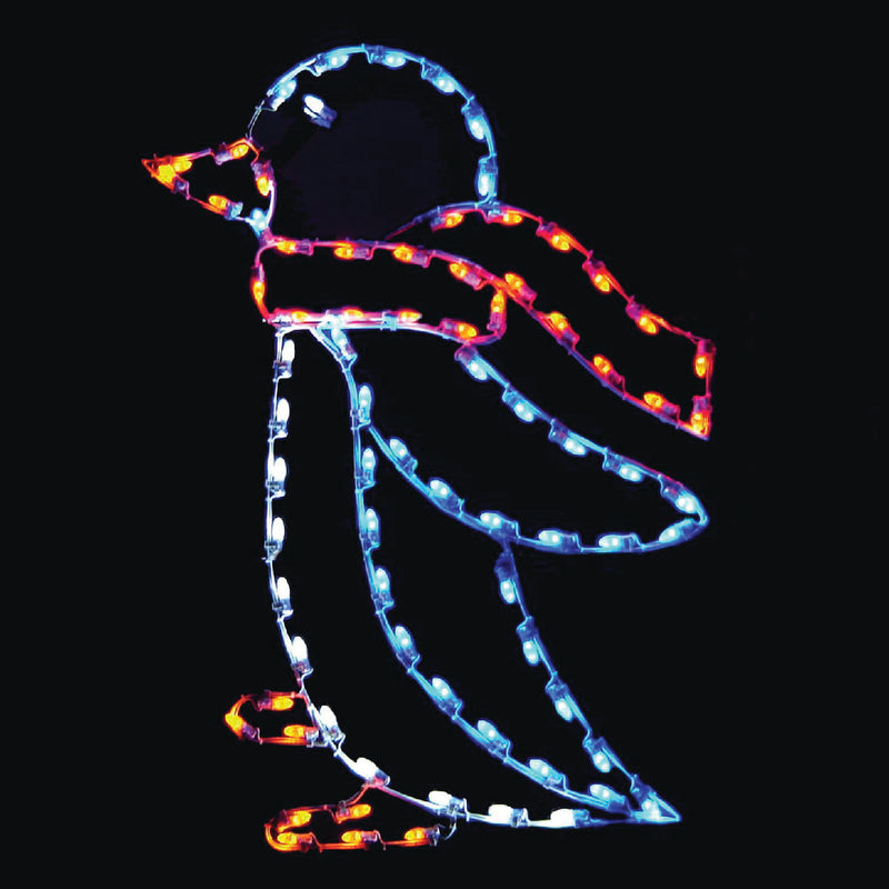 Load image into Gallery viewer, 5' Penguin Silhouette Christmas Ground Mounted Decoration