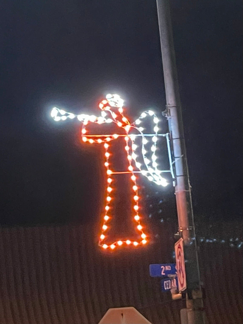 Load image into Gallery viewer, 6 ft. Angel Silhouette Christmas Pole Mounted Decoration