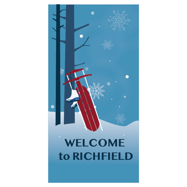 Load image into Gallery viewer, D593B Red Sled - Pole Banner