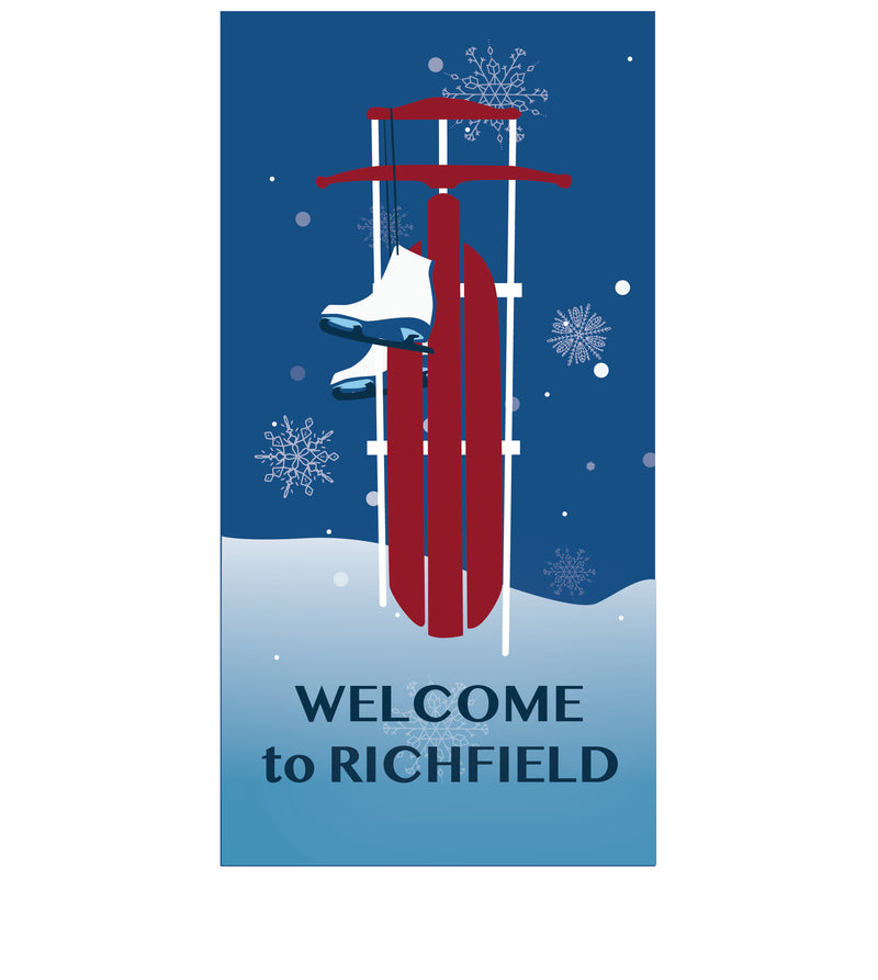 Load image into Gallery viewer, D593B Red Sled - Pole Banner