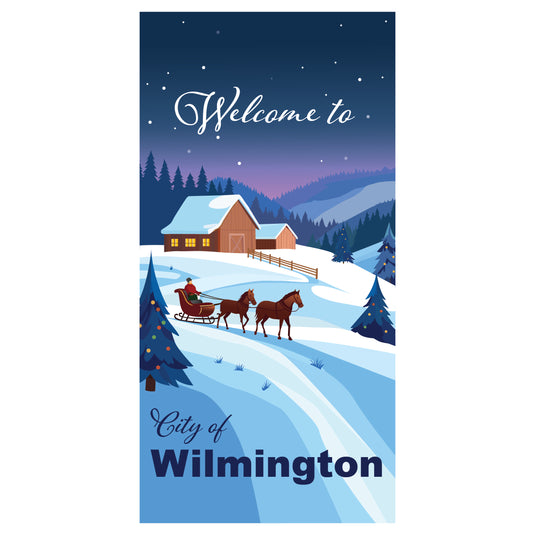 D745 Horse Drawn Sleigh - Pole Banner