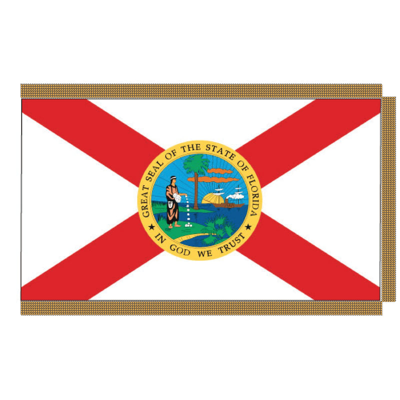 Load image into Gallery viewer, 3' x 5' Pole Hem and Fringe Nylon State Flags