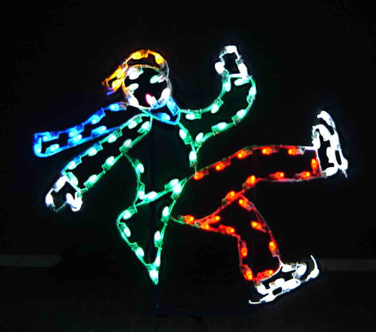 3' Boy Skater Falling Down Silhouette Christmas Ground Mounted Decoration