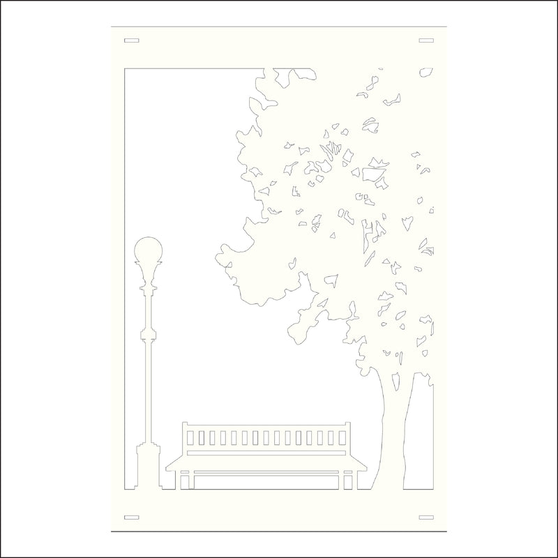 Load image into Gallery viewer, M120 Bench in the Park - Metal Pole Banner