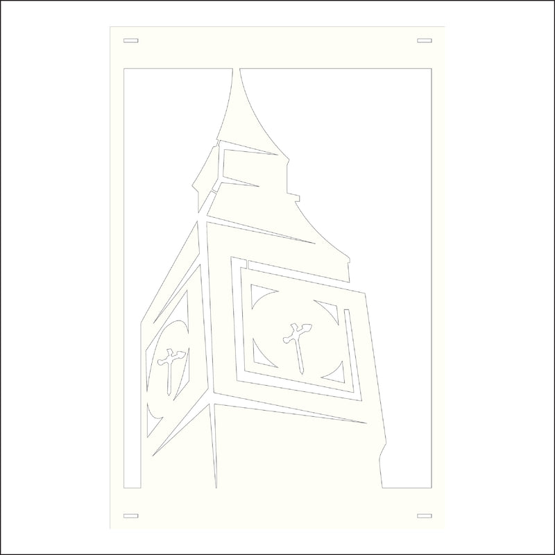 Load image into Gallery viewer, M123 Clock Tower - Metal Pole Banner