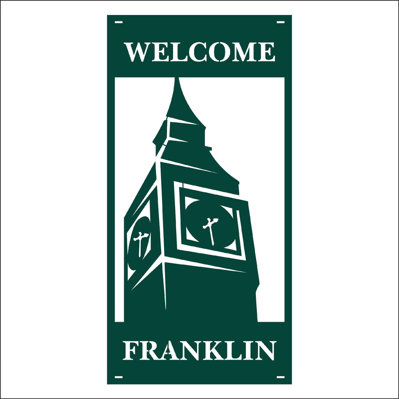 Load image into Gallery viewer, M123 Clock Tower - Metal Pole Banner