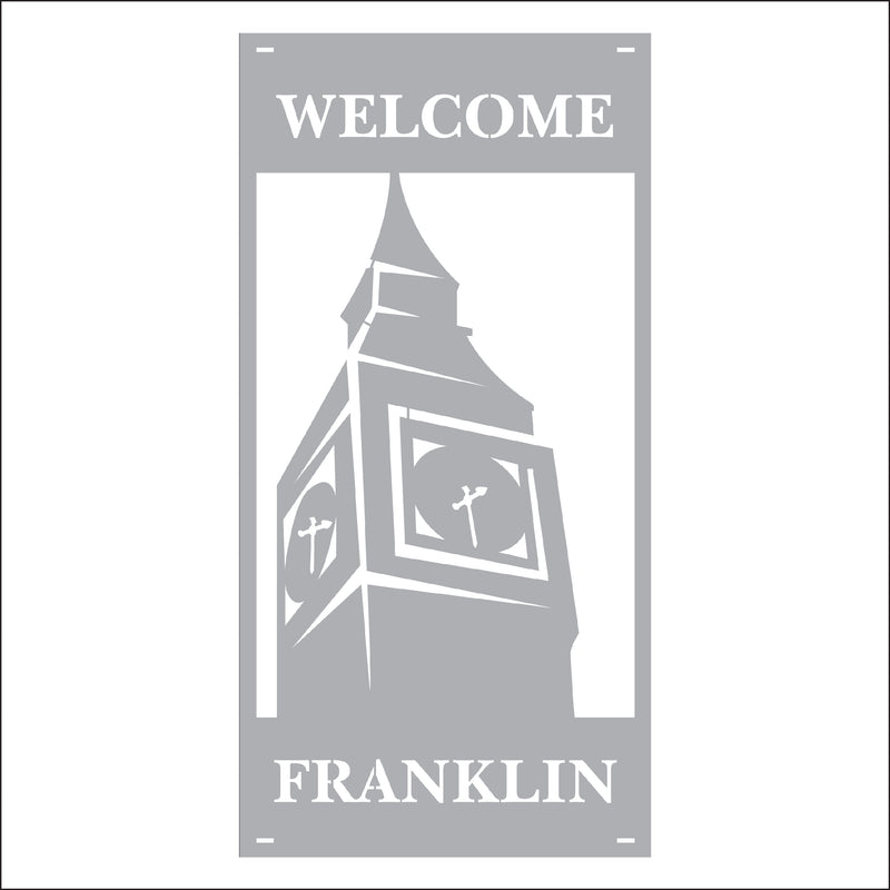 Load image into Gallery viewer, M123 Clock Tower - Metal Pole Banner