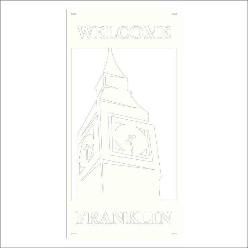 Load image into Gallery viewer, M123 Clock Tower - Metal Pole Banner