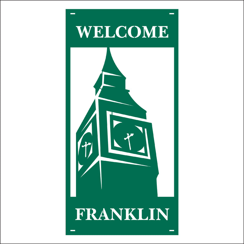 Load image into Gallery viewer, M123 Clock Tower - Metal Pole Banner