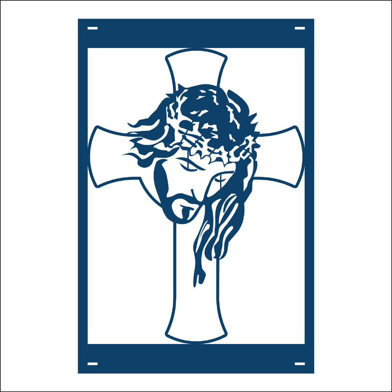Load image into Gallery viewer, M124 Jesus Bowed Head - Metal Pole Banner