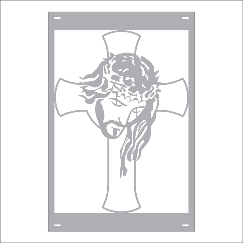 Load image into Gallery viewer, M124 Jesus Bowed Head - Metal Pole Banner