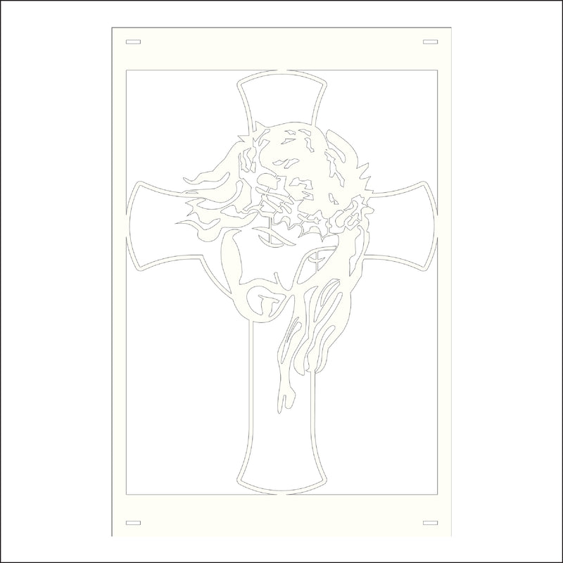 Load image into Gallery viewer, M124 Jesus Bowed Head - Metal Pole Banner