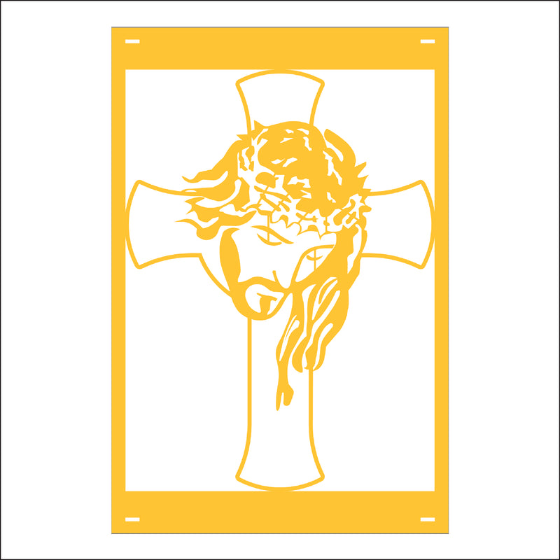 Load image into Gallery viewer, M124 Jesus Bowed Head - Metal Pole Banner