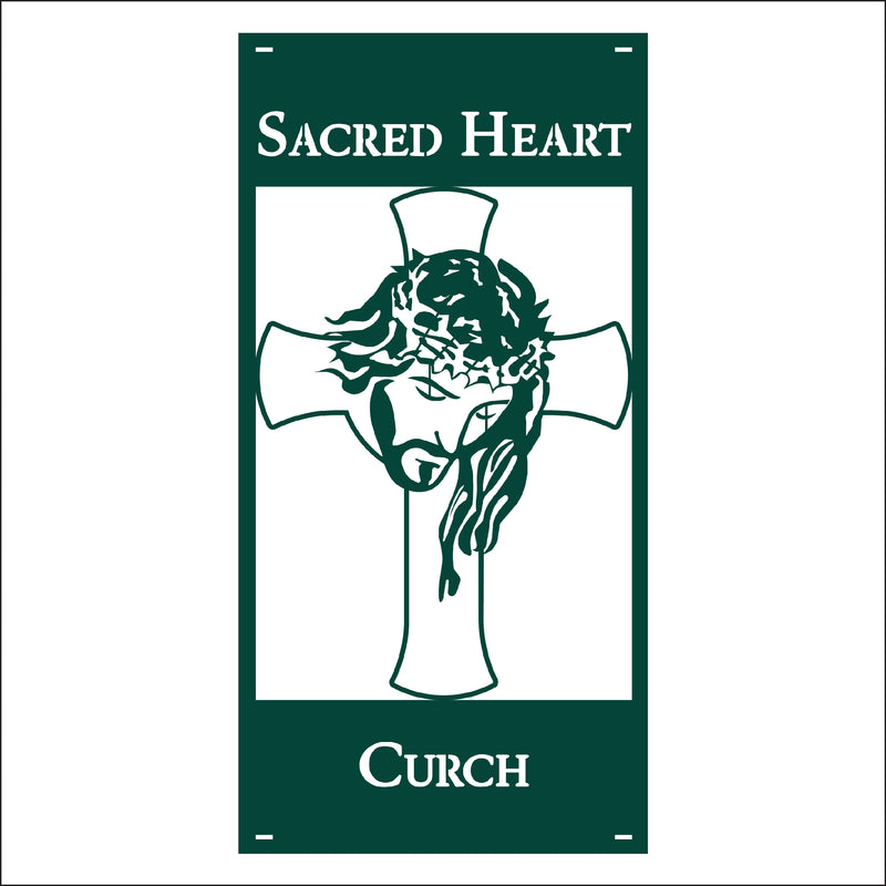 Load image into Gallery viewer, M124 Jesus Bowed Head - Metal Pole Banner