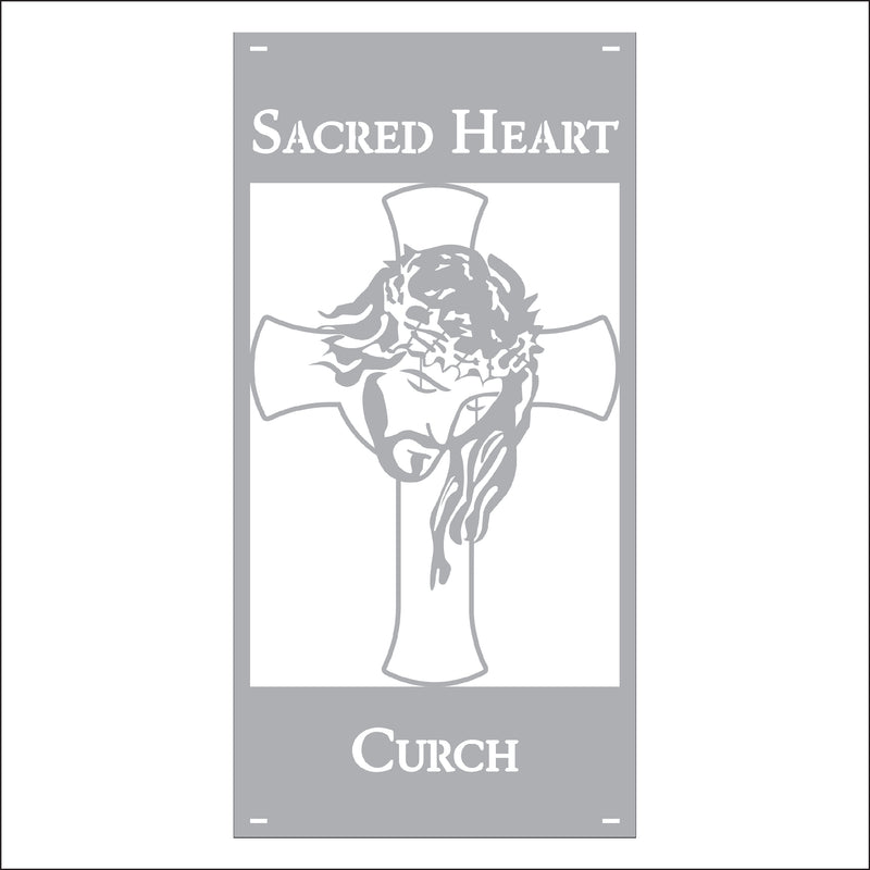 Load image into Gallery viewer, M124 Jesus Bowed Head - Metal Pole Banner