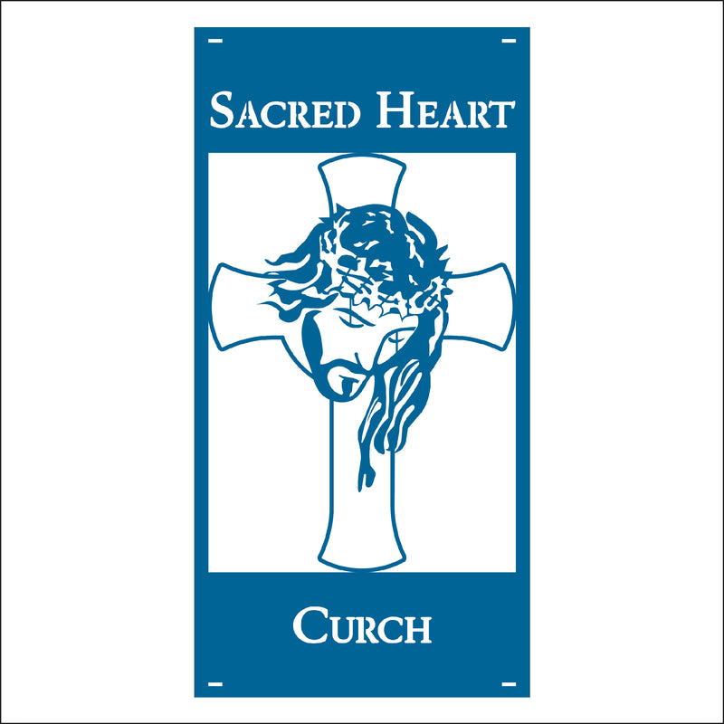 Load image into Gallery viewer, M124 Jesus Bowed Head - Metal Pole Banner