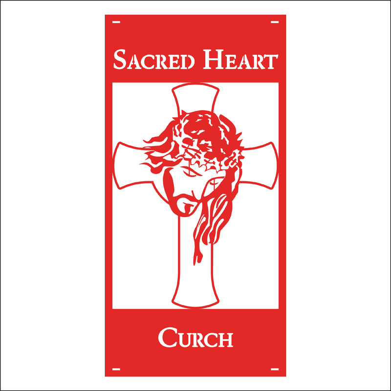 Load image into Gallery viewer, M124 Jesus Bowed Head - Metal Pole Banner