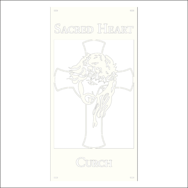 Load image into Gallery viewer, M124 Jesus Bowed Head - Metal Pole Banner