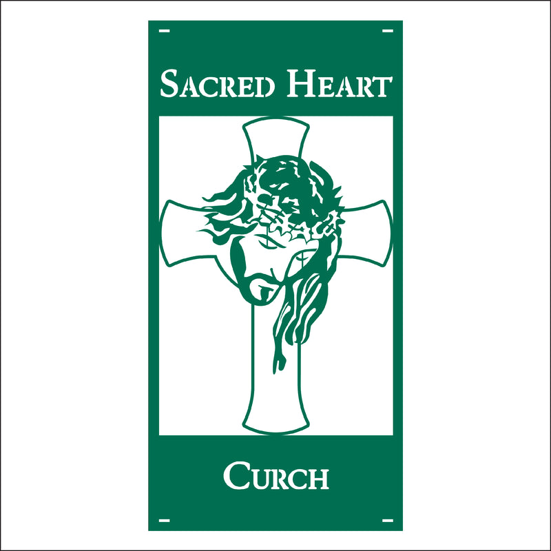 Load image into Gallery viewer, M124 Jesus Bowed Head - Metal Pole Banner