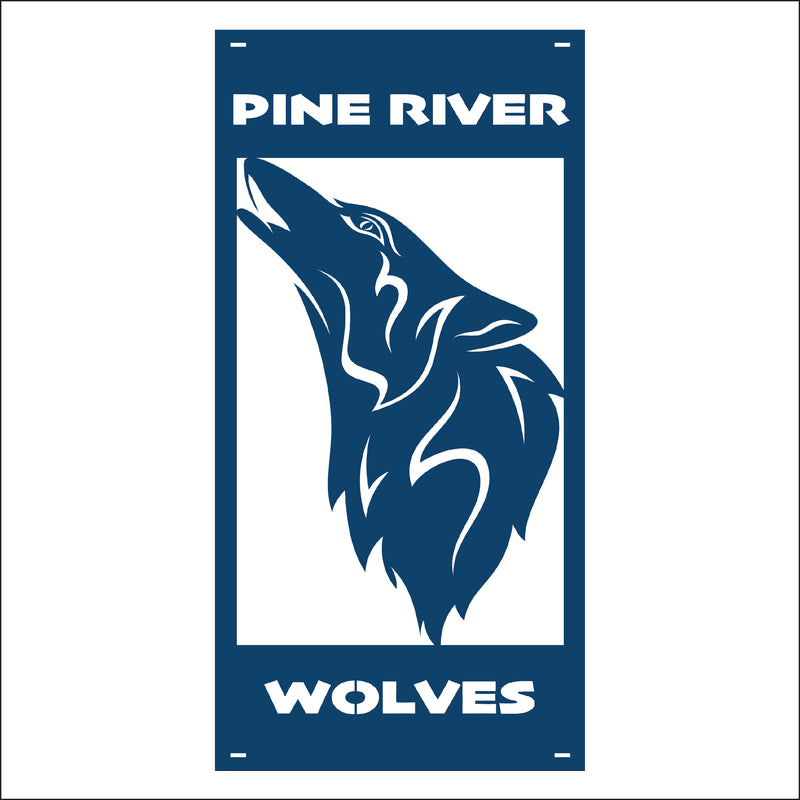 Load image into Gallery viewer, M136 Mascot Wolves - Metal Pole Banner