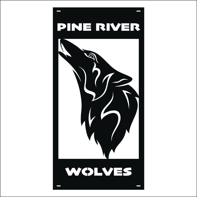 Load image into Gallery viewer, M136 Mascot Wolves - Metal Pole Banner