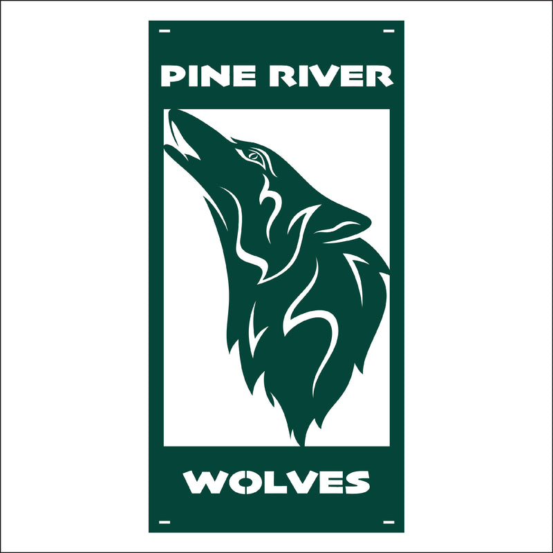 Load image into Gallery viewer, M136 Mascot Wolves - Metal Pole Banner