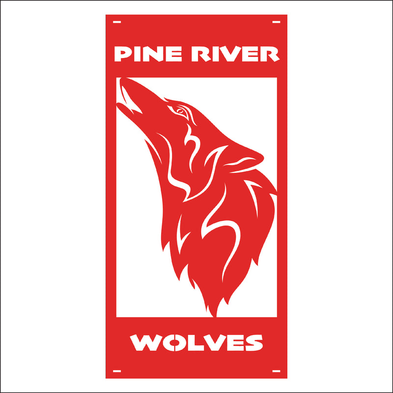 Load image into Gallery viewer, M136 Mascot Wolves - Metal Pole Banner