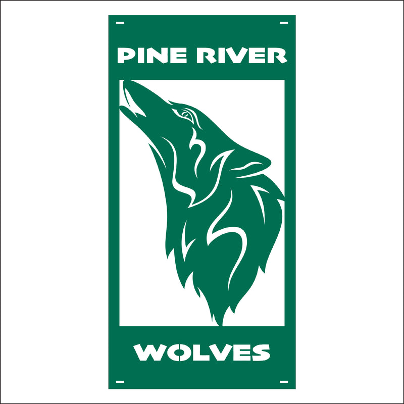 Load image into Gallery viewer, M136 Mascot Wolves - Metal Pole Banner