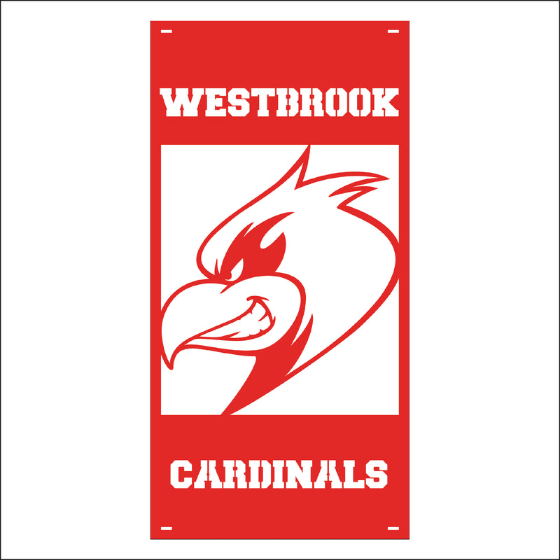 Load image into Gallery viewer, M143 Mascot Cardinals - Metal Pole Banner