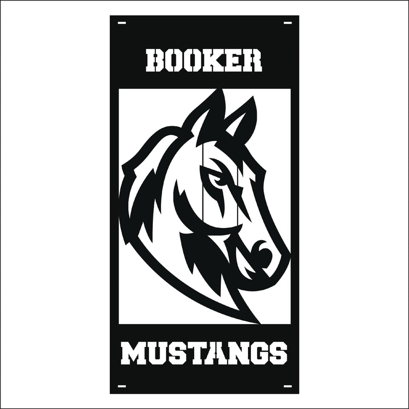 Load image into Gallery viewer, M144 Mascot Mustangs - Metal Pole Banner