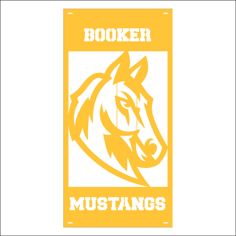 Load image into Gallery viewer, M144 Mascot Mustangs - Metal Pole Banner