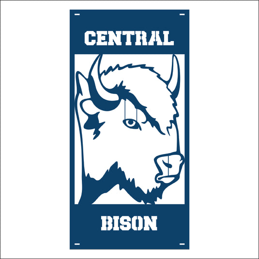 M155 Mascot Bison - Metal Pole Banner