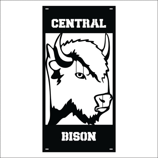 M155 Mascot Bison - Metal Pole Banner