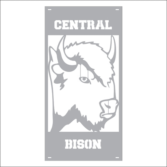 M155 Mascot Bison - Metal Pole Banner
