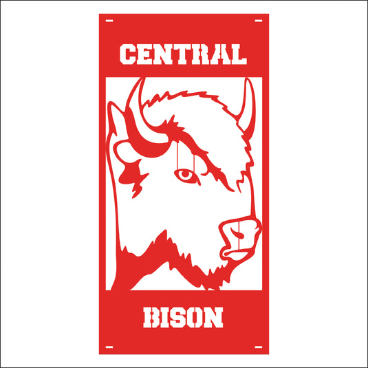 M155 Mascot Bison - Metal Pole Banner