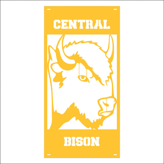 M155 Mascot Bison - Metal Pole Banner