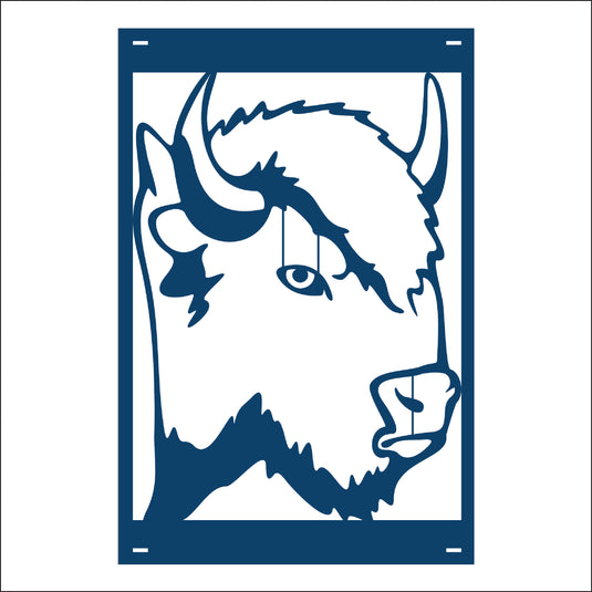 M155 Mascot Bison - Metal Pole Banner