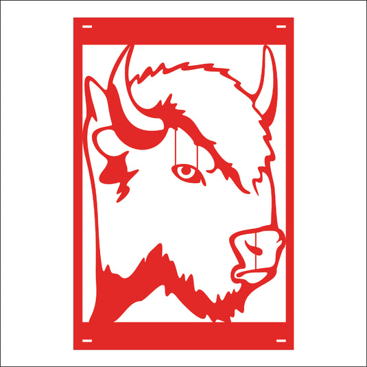 M155 Mascot Bison - Metal Pole Banner