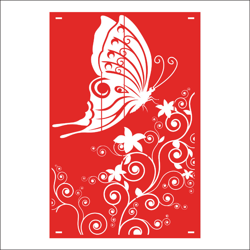 Load image into Gallery viewer, M158 Butterfly and Flowers - Metal Pole Banner