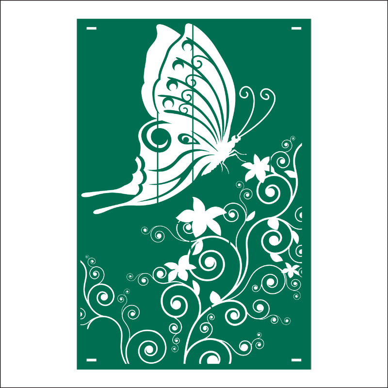 Load image into Gallery viewer, M158 Butterfly and Flowers - Metal Pole Banner