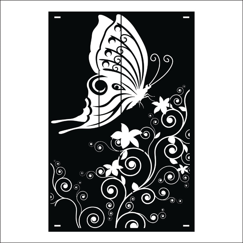 Load image into Gallery viewer, M158 Butterfly and Flowers - Metal Pole Banner
