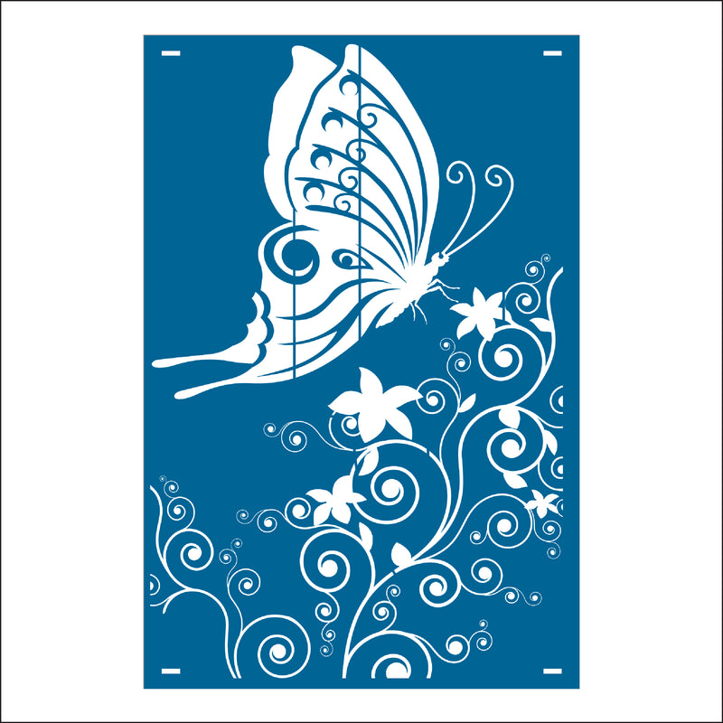 Load image into Gallery viewer, M158 Butterfly and Flowers - Metal Pole Banner