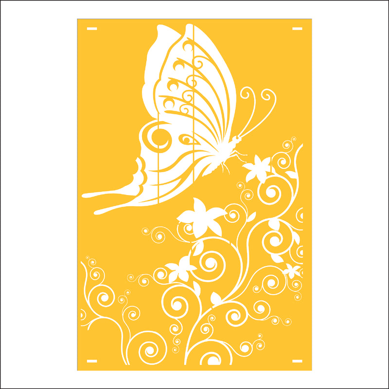 Load image into Gallery viewer, M158 Butterfly and Flowers - Metal Pole Banner