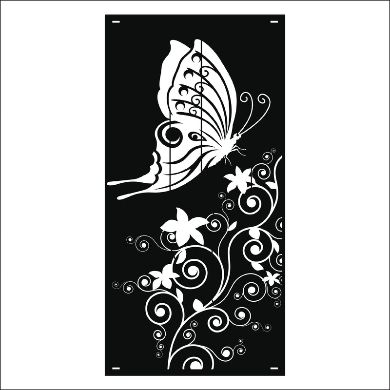 Load image into Gallery viewer, M158 Butterfly and Flowers - Metal Pole Banner