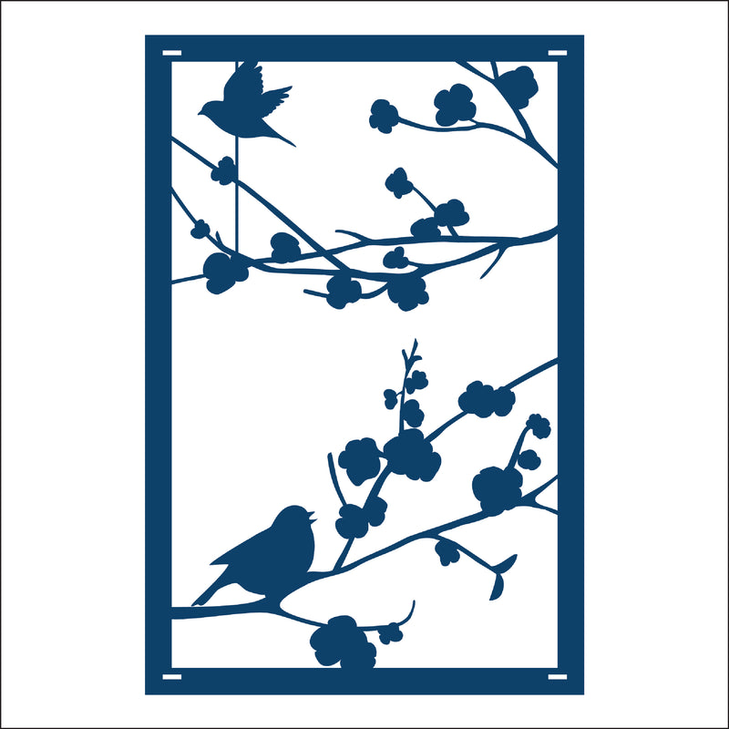 Load image into Gallery viewer, M162 Birds on Branch - Metal Pole Banner