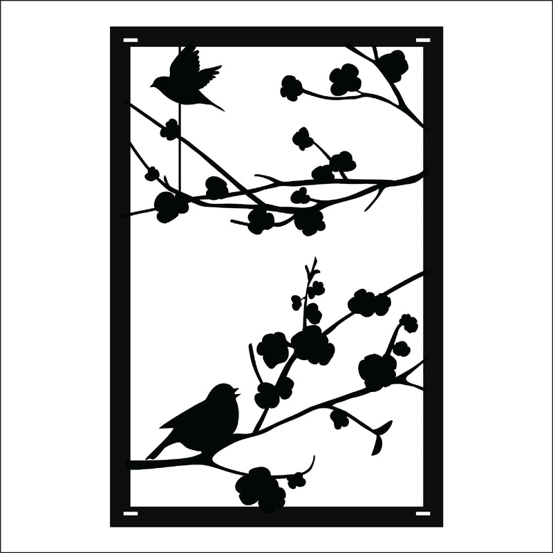Load image into Gallery viewer, M162 Birds on Branch - Metal Pole Banner