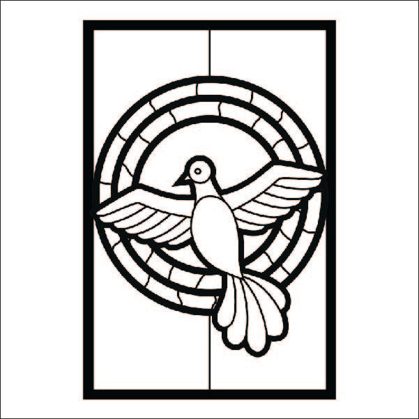 Load image into Gallery viewer, M106 Stained Glass Dove - Metal Pole Banner